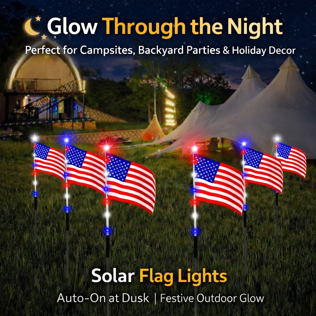 Patriotic Solar Garden Lights