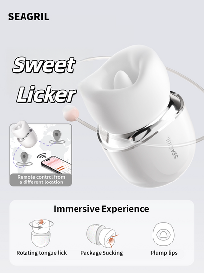 💕Sweet Licker Tongue Massager 💕 Soft Licking & Suction Pleasure with App Control