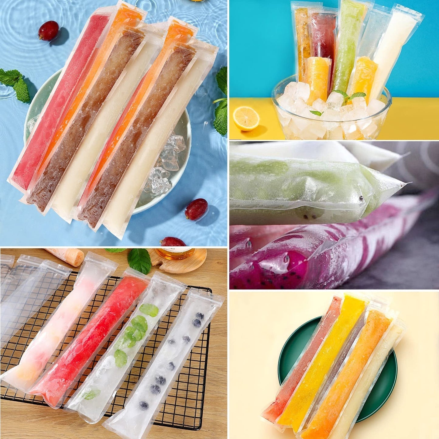 🍦 100 PCS DIY Popsicle Bags