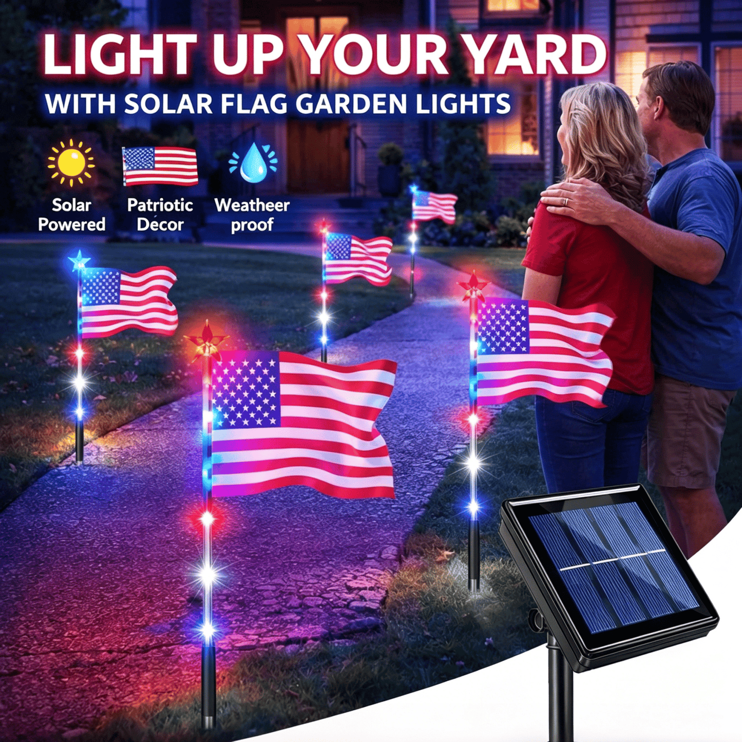 Patriotic Solar Garden Lights