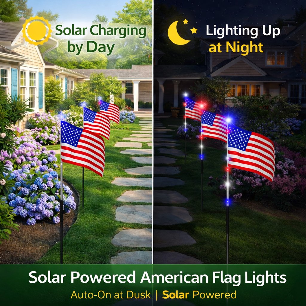 Patriotic Solar Garden Lights