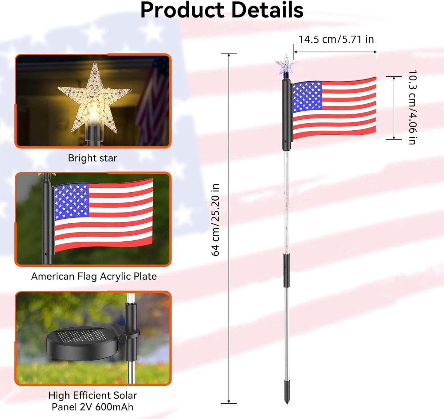 Patriotic Solar Garden Lights