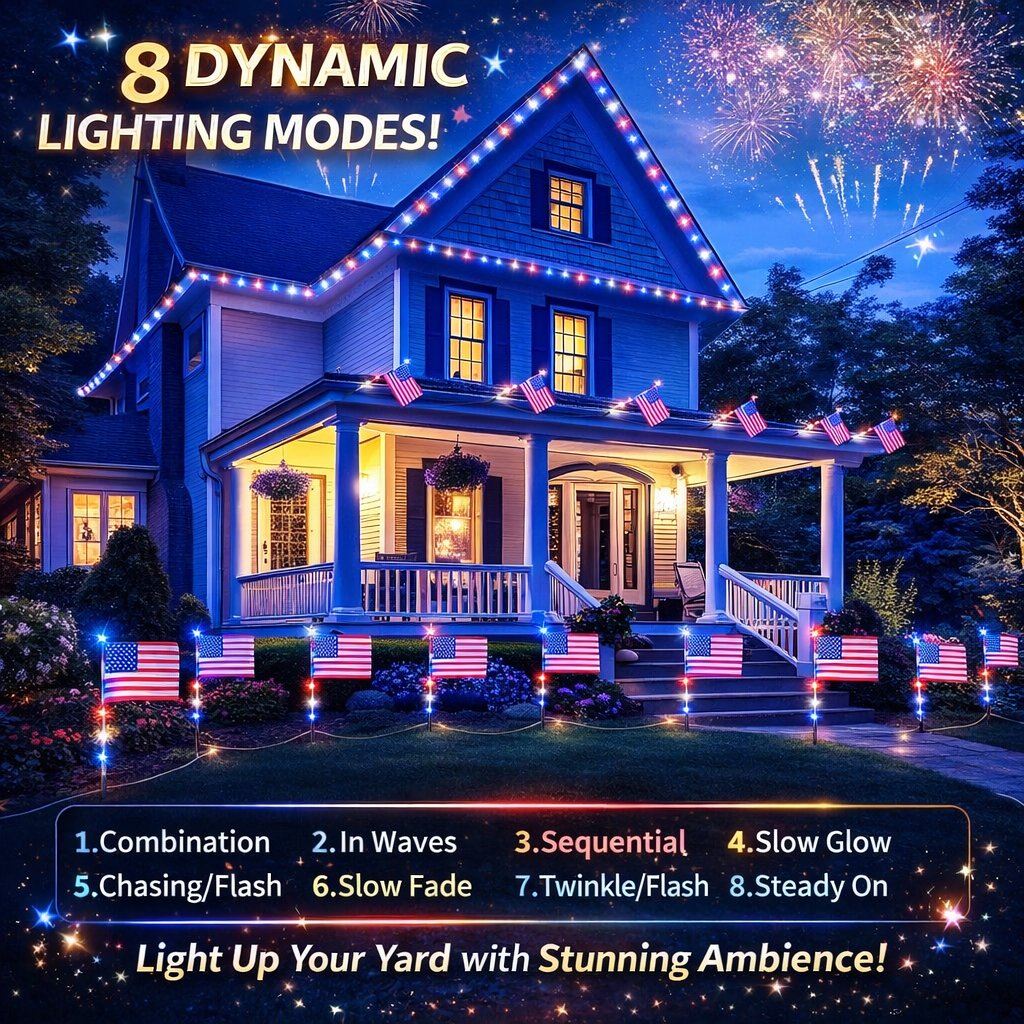 Patriotic Solar Garden Lights