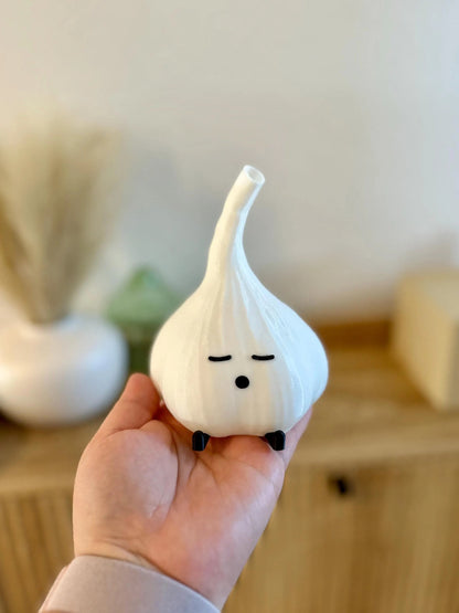 3D Printed Sleeping Garlic LED Lamp: Cute Foodie Accent Light