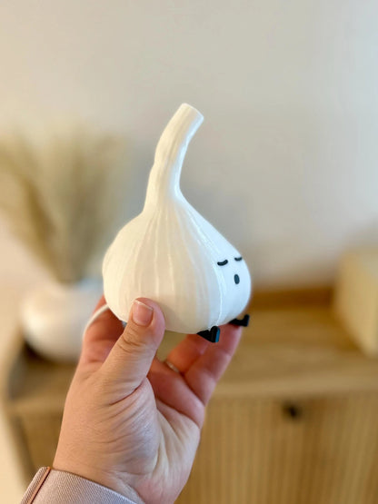 3D Printed Sleeping Garlic LED Lamp: Cute Foodie Accent Light
