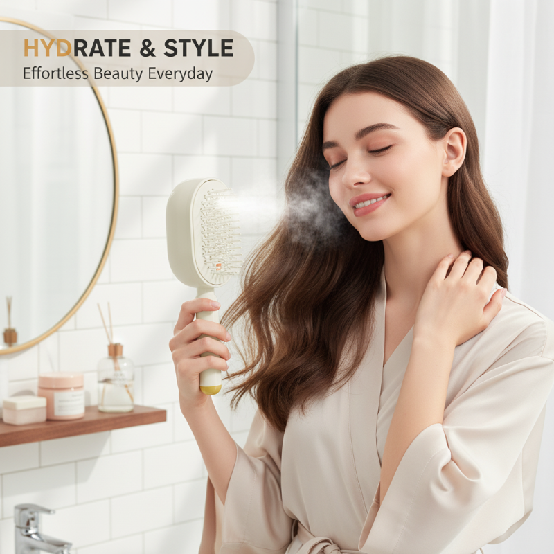 📢📢50 %  OFF !! ⏰Electric Spray & Massage Hair Brush✨🔥